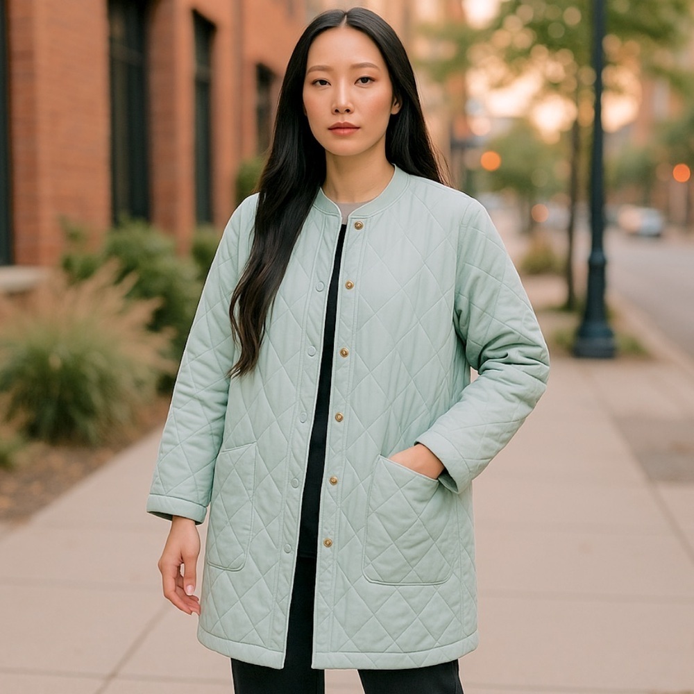 Universal Thread Mint Quilted Oversized Jacket L - image 1